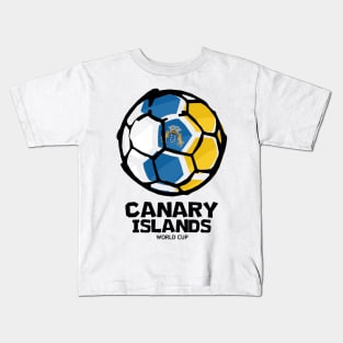 Canary Islands Football Country Flag Kids T-Shirt